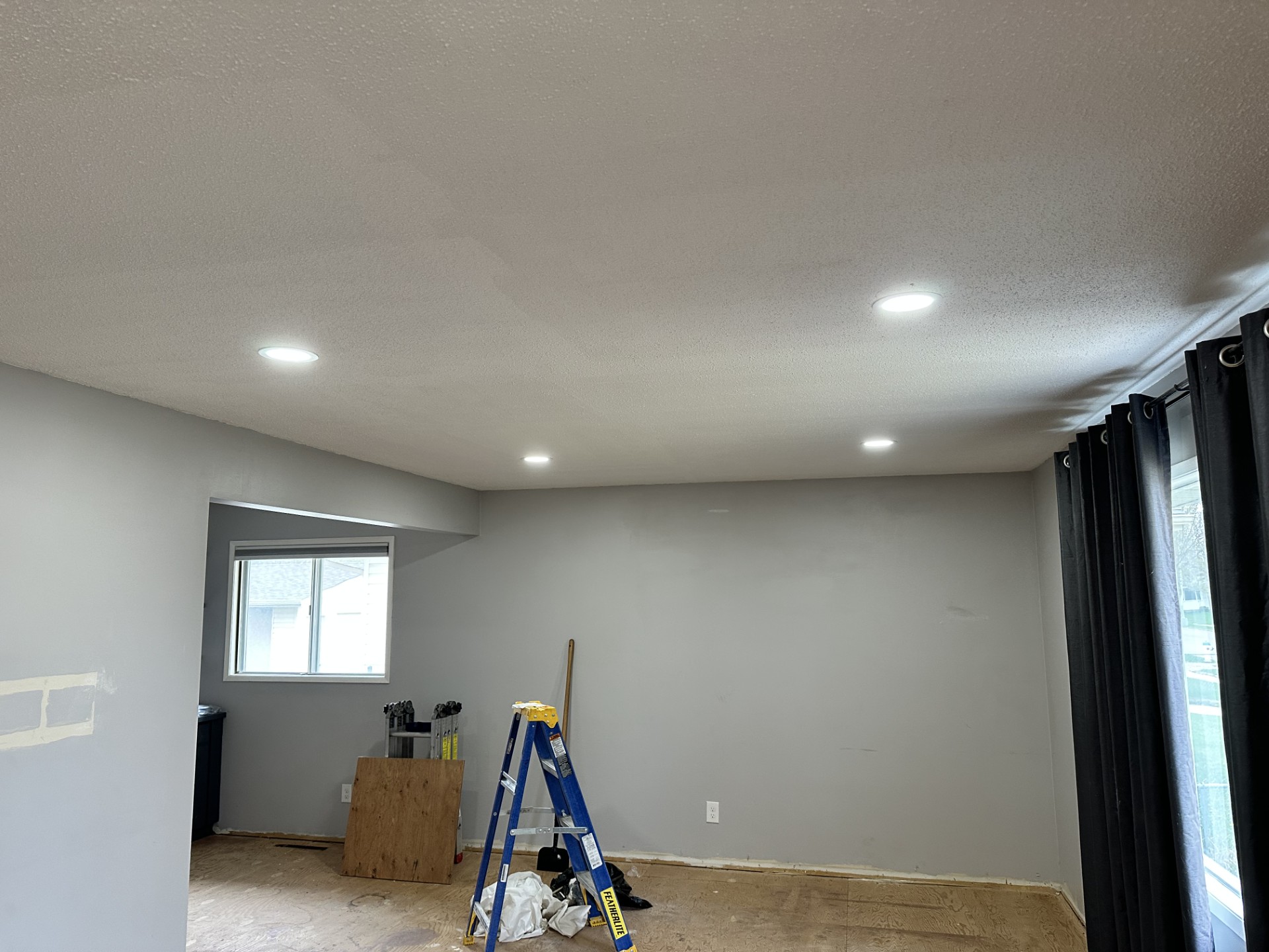 pot lights living room installation